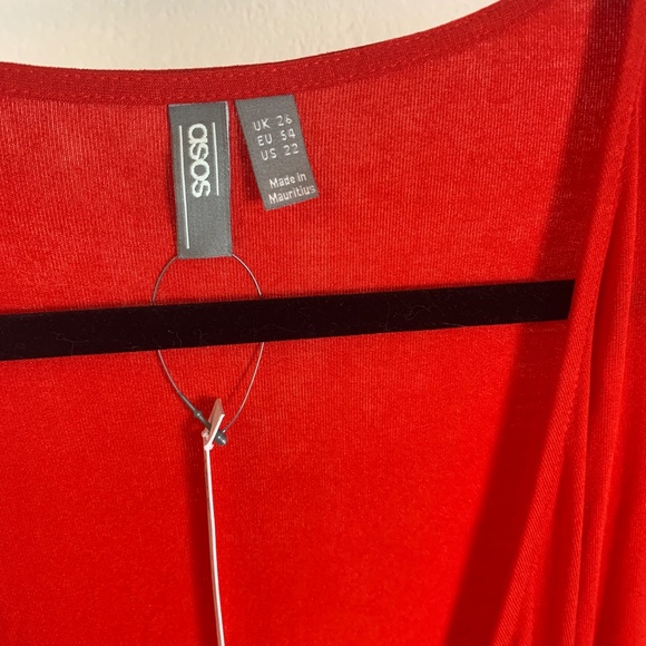 NWT asos candy red wrap dress size 22 - Picture 4 of 9